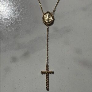 Solid 14k Gold Rosary Style Chain Necklace